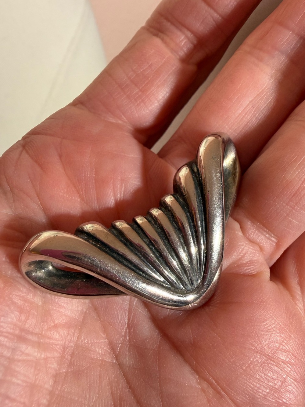 Vintage Sterling silver Art deco revival 1980’s 90’s Pendent slide Necklace